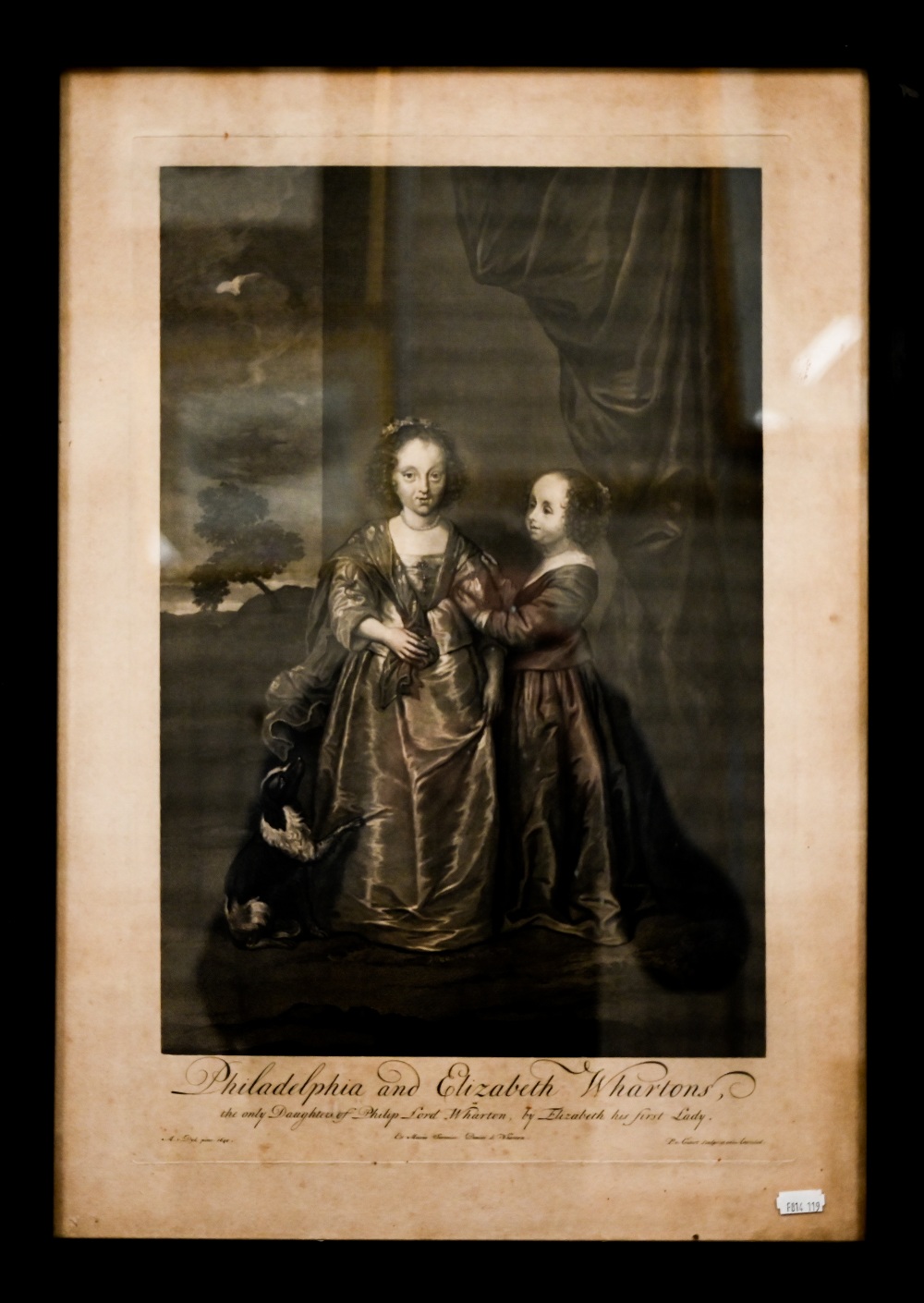 Two 18th century engravings - 'Philadelphia and Elizabeth Whartons', after van Dyck, by Gunst, 52 - Image 2 of 7