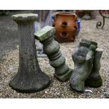 Three differing weathered cast stone garden ornaments - all a/f (3)