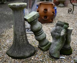 Three differing weathered cast stone garden ornaments - all a/f (3)