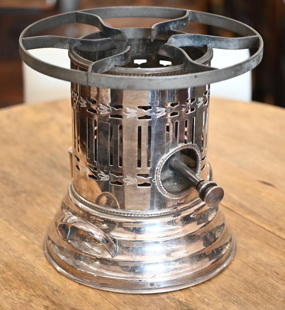 A silver plated spirit burner (crepe suchette) to/with assorted mother of pearl handled flatwares, - Image 6 of 6