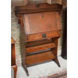 A Liberty style Arts & Crafts oak fall front bureau, 85 x 32 x 115 cm h