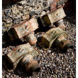 Four matching antique cast iron rain water hoppers (4)
