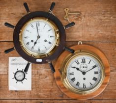 A Schatz (Triberg, Germany) 'Royal Mariner' ships' clock with striking movement, in wheel