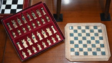 An Apma set of 'Greek Warrior' chessmen (boxed) c/w resin chessboard
