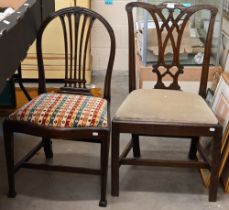 Two 19th century mahogany side chairs both a/f