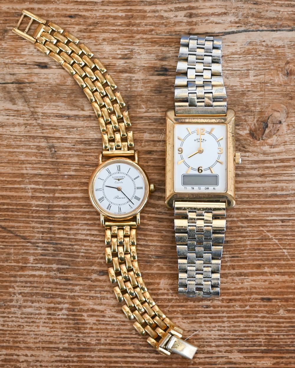 A lady's gilt metal 'Presence' quartz wristwatch - boxed with paperwork (1990) to/w a boxed Rotary - Image 3 of 6