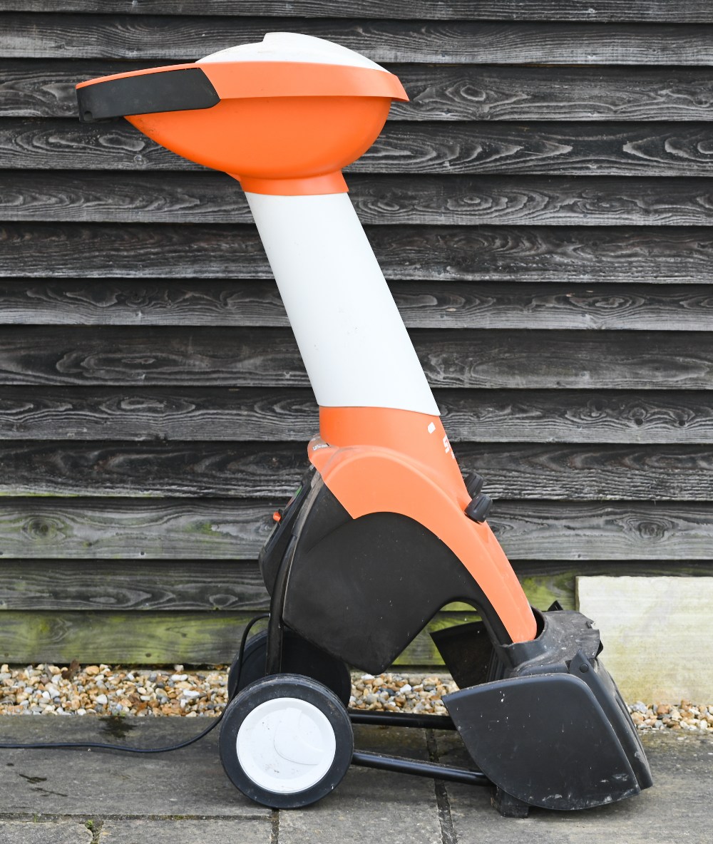 A Stihl GHE355 large 240v garden shredder wood chipper c/with safety helmet, goggles, ear - Image 3 of 5
