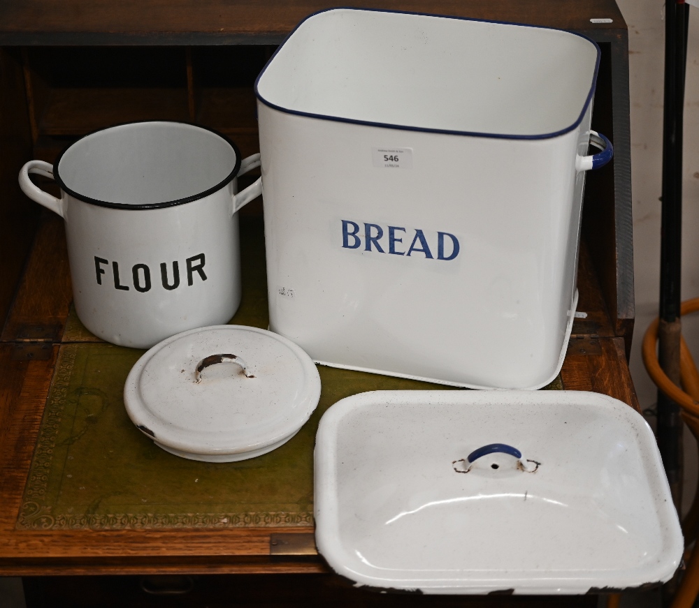 Two enamel bins for flour and bread (2) - Image 2 of 2