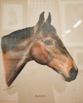 Mary Browning - 'Hadleigh', pastel study of a horses' head, signed and dated '91, 52 x 42 cm