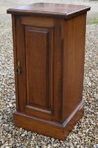 Edwardian walnut bedside cabinet with panelled door a/f, 38 x 38 x 82 cm h