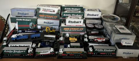 A collection of Eddie Stobart lorries and other models