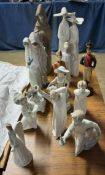 A Lladro monk together with Lladro nuns,