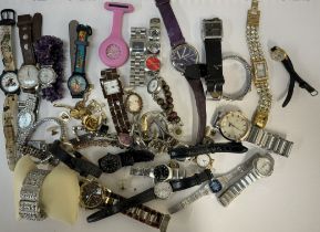A Wallace and Gromit wristwatch together with a collection of wristwatches and costume jewellery