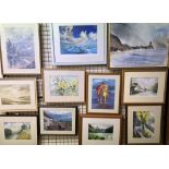 J Hall A Coastal village Oils Signed together with a other pictures by the same artist and a