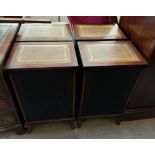 A set of four reproduction mahogany speaker cabinets on leaf carved cabriole legs