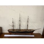 A scratch built model of the Cutty Sark with Sail plan and rigging details 110cm long