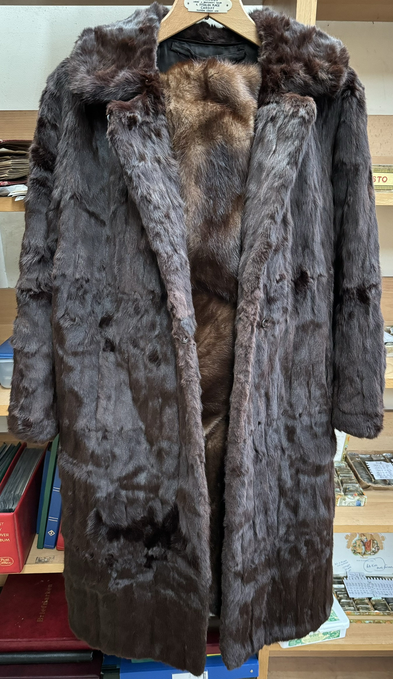 A National Furs three quarter length fur coat together with a fur stole