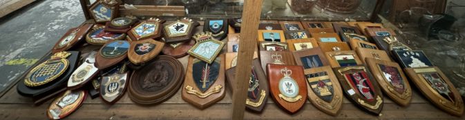 A collection of Naval and military plaques including Westminster, Tarbatness, Phoebe, Eagle,
