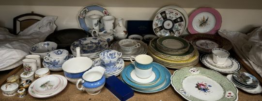 A Royal Worcester blue and white dragon decorated part tea service together with a collection of