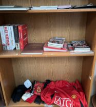 Assorted Manchester United memorabilia including books, shirt,