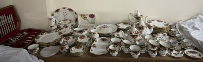 A Royal Albert Old Country Roses part tea and dinner service,