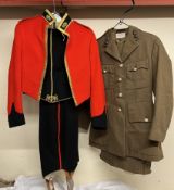 Two military uniforms - A Welch Fusiliers Officers' #2 service dress and Officers' mess dress,