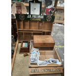 A J R Freeman Cigars table top display cabinet together with a Henry Wintermans display box,
