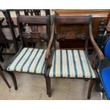 Two Regency style mahogany dining chairs