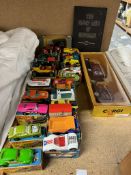 A collection of Matchbox Superfast model cars together with other Matchbox and Corgi models