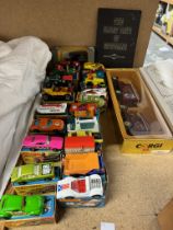 A collection of Matchbox Superfast model cars together with other Matchbox and Corgi models