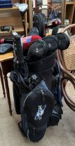 A set of golf clubs,