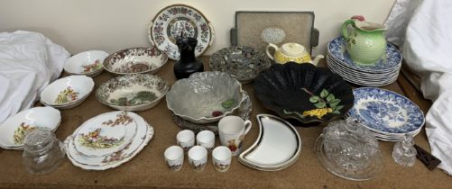 A Royal Doulton Pomeroy part dinner set together with a Wade teapot, plates, bowls,