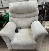 A G-Plan electric reclining chair in creams and browns