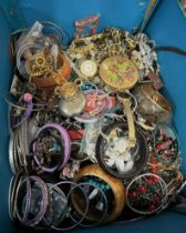 A large collection of costume jewellery including bracelets, watches, necklaces,