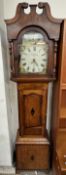 A 19th century oak and mahogany longcase clock,
