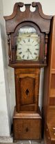 A 19th century oak and mahogany longcase clock,