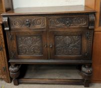 A 20th century oak side cabinet,