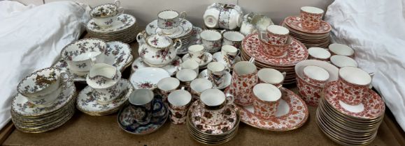 A Royal Crown Derby Wilmot pattern part coffee set together with another Derby part coffee set,