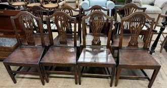 A set of five George III dining chairs together with three other dining chairs CONDITION