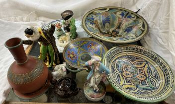 A Gladys Gouda pottery flared bowl together with a Greta Gouda twin handled bowl,