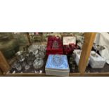 Assorted Thomas Webb crystal together with other crystal drinking glasses,