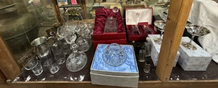 Assorted Thomas Webb crystal together with other crystal drinking glasses,