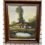 Derwent A cottage by a pond Oil on canvas