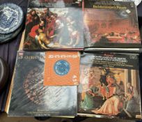 A collection of classical records including Beethoven,