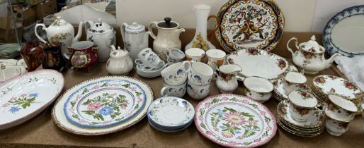 A Royal Albert Old Country Roses pattern part tea service together with a Royal Doulton Windermere