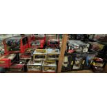 A large collection of Burago and other model cars including Ford AC Cobra 427, Ford Street Ka,