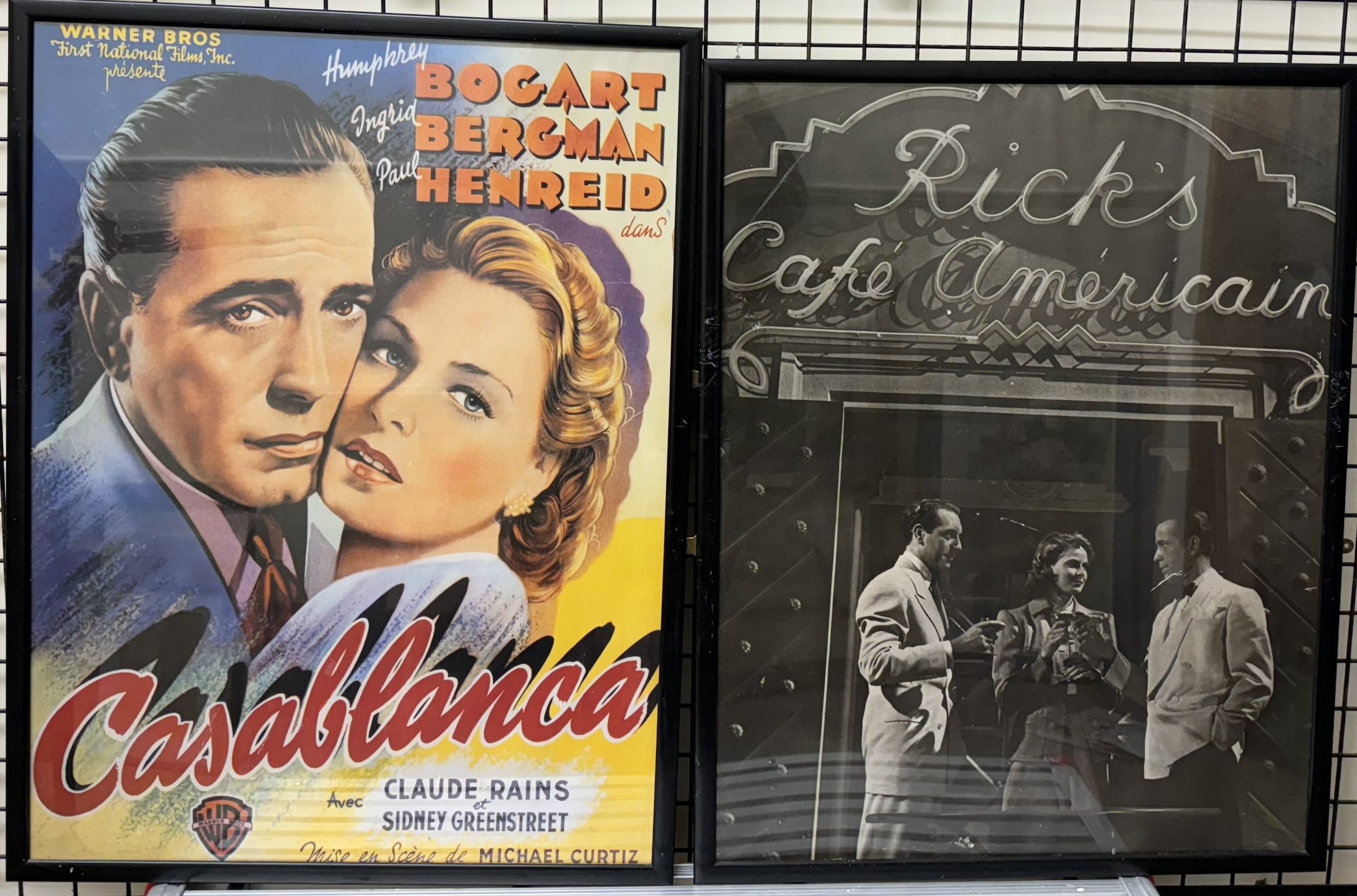 A Warner Bros poster for Casablanca, with Humphrey Bogart, Ingrid Bergman and Paul Henreid,