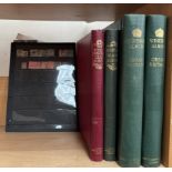 Four stamp albums and loose including a penny black and penny reds,