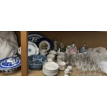 A Royal Doulton figure Rebecca HN 2805 together with a Lladro figure, Nao figures, drinking glasses,