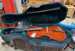 A Hudson MC760E cello and bow cased